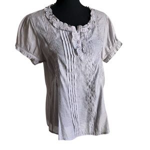 Simply Irresistible Womans Gauze Ruffle Top Size Medium